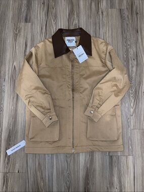 Princess Polly Tan Jacket with Dark Brown Collar